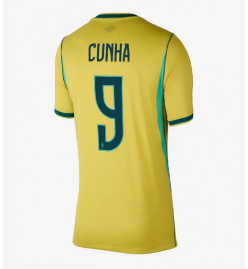 Brasilia Matheus Cunha #9 Kotipaita Naisten MM-kisat 2026 Lyhythihainen Brasilia Matheus Cunha #9 Kotipaita Naisten MM-kisat 2026 Lyhythihainen